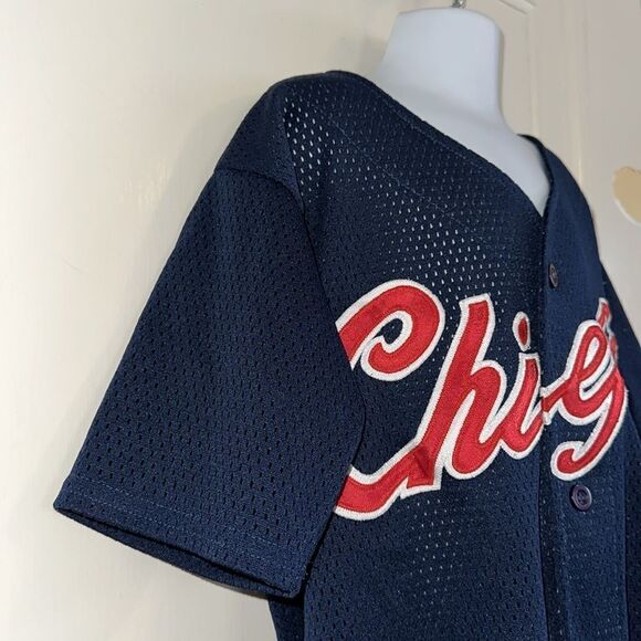 Vintage Teamwork Athletic Apparel navy blue baseball shirt with Chiefs on front - Picture 5 of 8